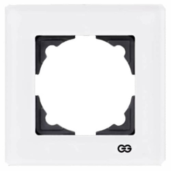 Gunsan Eqona 1-fach Rahmen für 1 Steckdosen Schalter Einsatz-Modul Unterputz Glas Weiss