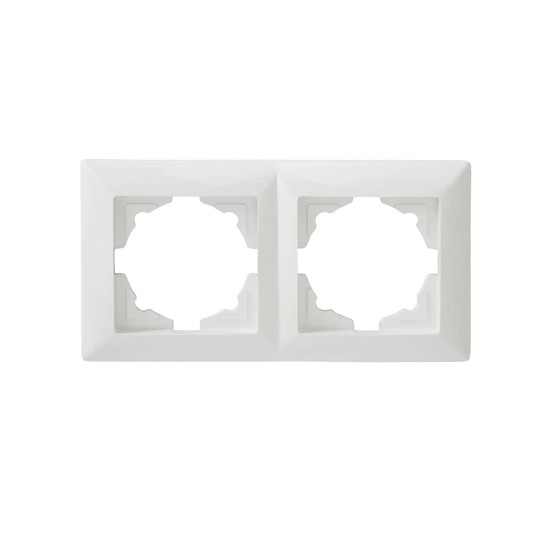 Gunsan Visage 2-fach Rahmen / Steckdosenblende für 2x Steckdosen, Schalter, Dimmer Weiss