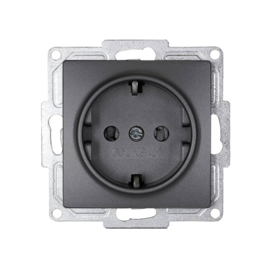 Gunsan Visage Steckdose mit erhöhtem Berührungsschutz Dunkelsilber