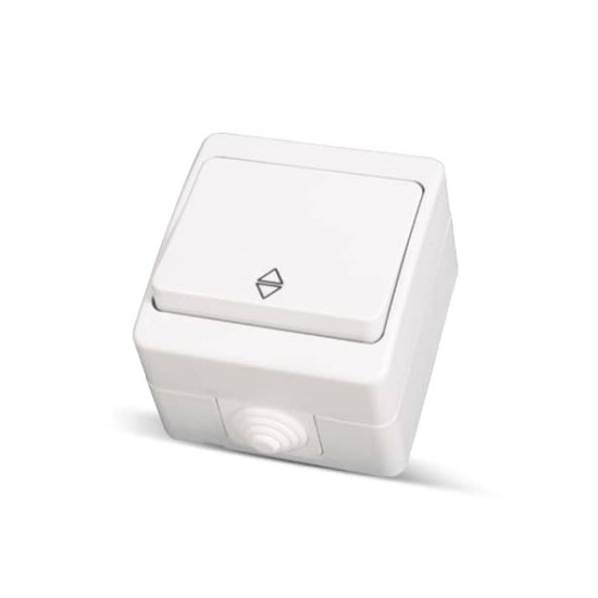 IP54 2-Wege Schalter Wechselschalter Feuchtraum Aufputz Weiss