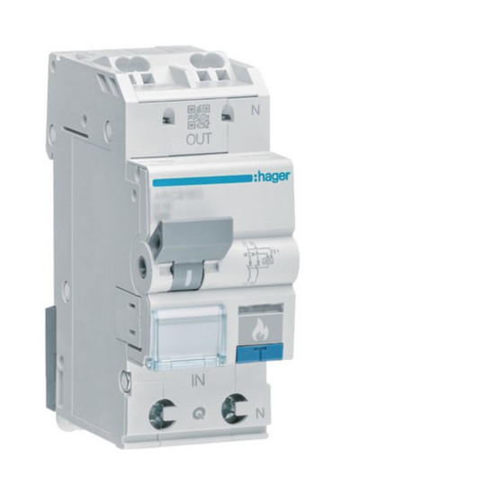 Hager ARC913D Fehlerlichtbogen-Schutzeinrichtung AFDD mit LS-Schalter 1PN 6kA B-13A 2M