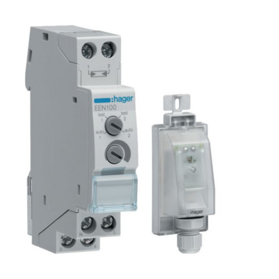 Hager EEN100 Dämmerungsschalter mit Aufbaufühler EEN003