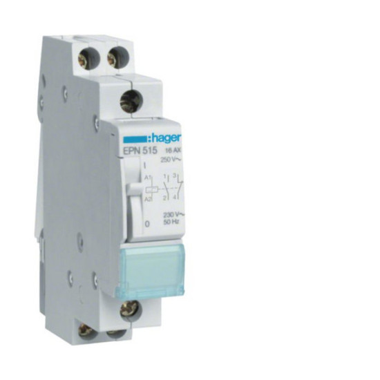 Hager EPN515 Fernschalter 1 Schließer und 1 Öffner 230V AC 110V DC 16A 1PLE