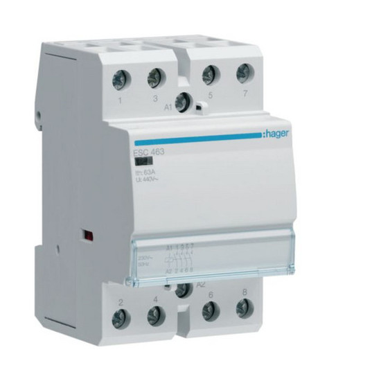 Hager ESC463 Installationsschütz 63A 4 Schließer 230V
