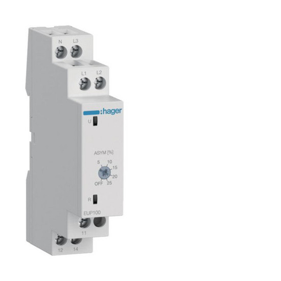 Hager EUP100 Kontrollrelais Phasenüberwachung 3PN 1 Wechsler