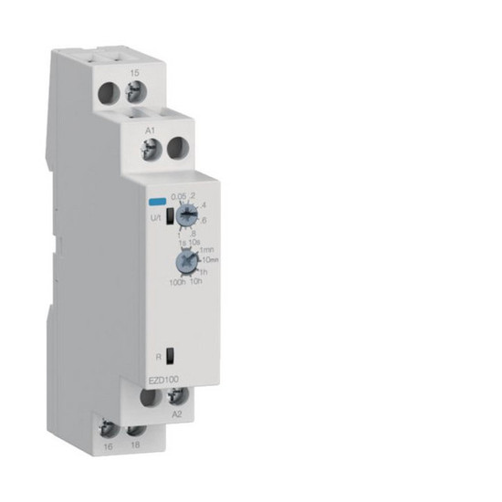 Hager EZD100 Zeitrelais Einschaltverzögert 24-240V AC/DC, 1 Wechsler