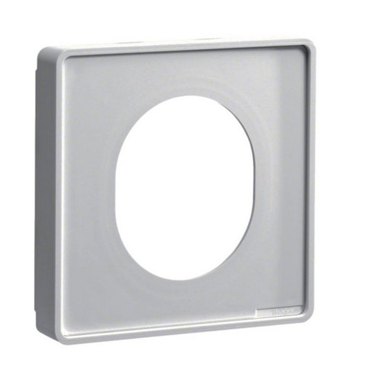 Hager G33747035 Blende CEE-Steckdose schnittkaschierend halogenfrei Oberteil 80mm lichtgrau