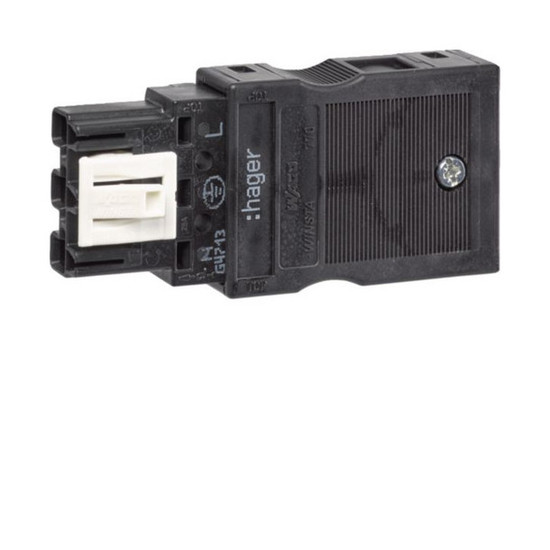 Hager G4713 Ausgangsstecker Wago 3-polig für starre und feindrahtige Leiter 1,5-2,5mm²