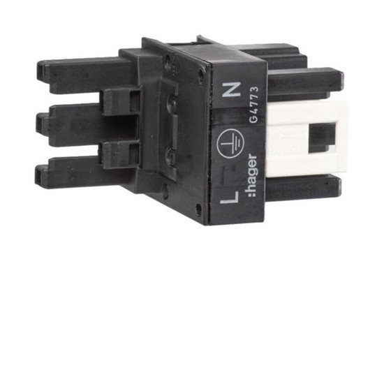 Hager G4773 H-Verteiler 1xStecker 2xBuchse 3-polig Wago Stecksystem