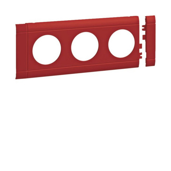 Hager GB080303020 Blende 3-fach Steckdose zu Oberteil 80mm anreihbar halogenfrei rot
