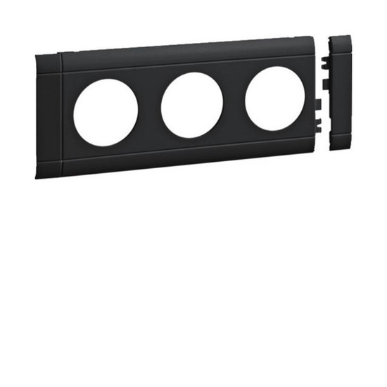 Hager GB080309011 Blende 3-fach Steckdose zu Oberteil 80mm anreihbar halogenfrei graphitschwarz