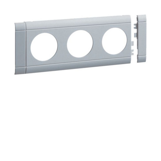 Hager GB08030LAN Blende 3-fach Steckdose zu Oberteil 80mm anreihbar halogenfrei alu
