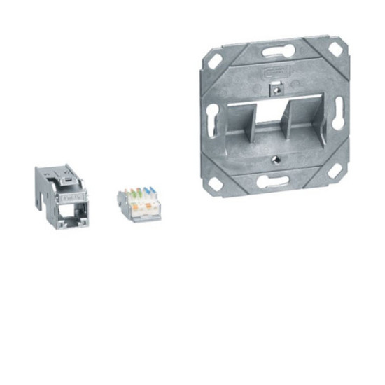 Hager GMKSRJ45C6A1 Anschluss Modul 1x RJ45, Cat.6a, für Zentralscheibe UAE 1-fach, hfr