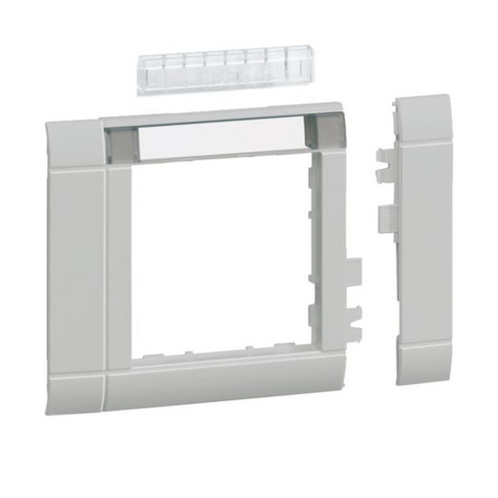 Hager GR0802A7035 Rahmenblende modular, ZS 55, OT 80, hfr, Beschriftungsfeld, lichtgrau
