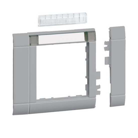 Hager GR0802ALAN Rahmenblende modular, ZS 55, OT 80, hfr, Beschriftungsfeld, lack alu