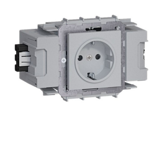Hager GS10017035 Steckdose 1-fach Wago Winsta Frontrastend lichtgrau