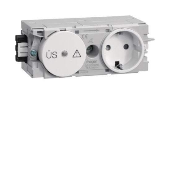 Hager GS12009016 SteckdoseFeinschutz mit Wago Steck-/Klemmtechnik C-Profil in verkehrsweiß