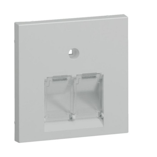 Hager GZUAE2A7035 Zentralscheibe UAE 2-fach, für Rahmenblende 55, hfr, lichtgrau