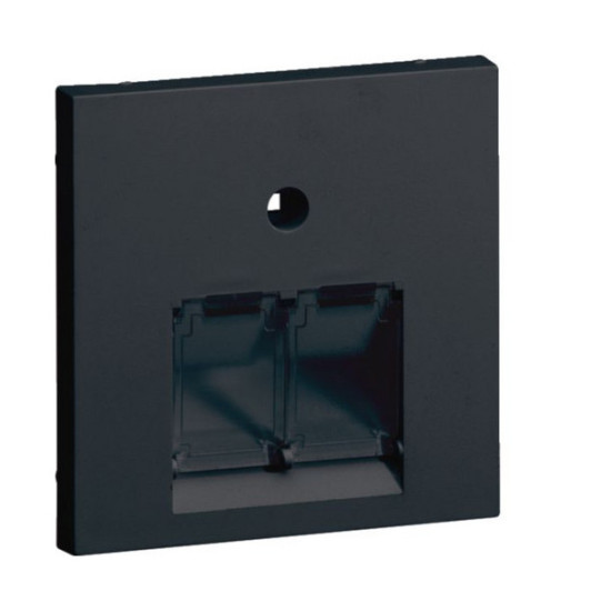 Hager GZUAE2A9011 Zentralscheibe UAE 2-fach, für Rahmenblende 55, hfr, graphitschwarz