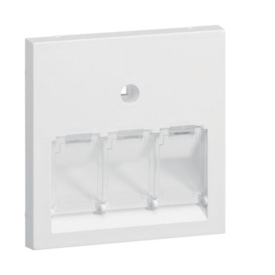 Hager GZUAE3A9016 Zentralscheibe UAE 3-fach für Rahmenblende 55 halogenfrei verkehrsweiß