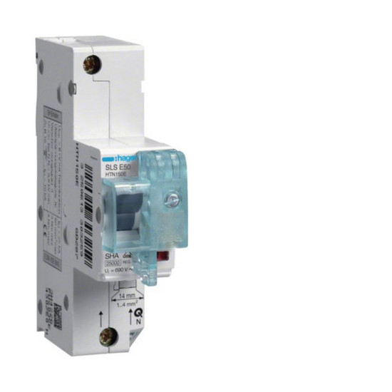 Hager HTN150E SLS-Schalter 1 polig E-Charakteristik 50A für Hutschienenmontage