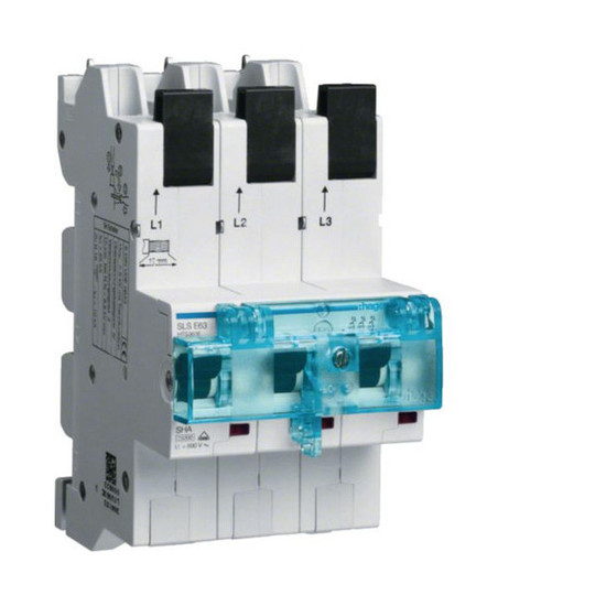 Hager HTS363E SLS-Schalter 3 polig E-Charakteristik 63A für Sammelschiene QuickConnect