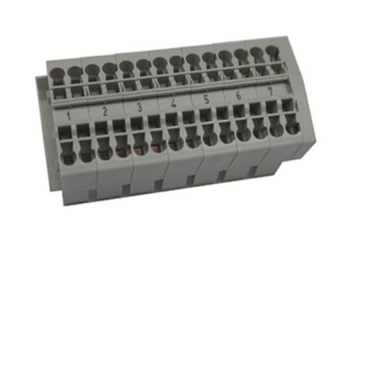 Hager K55A Steuerleitungsklemme, univ.Z, 7x2, 5 mm², für Hutschiene 35mm, 4 Anschlüsse/Pol