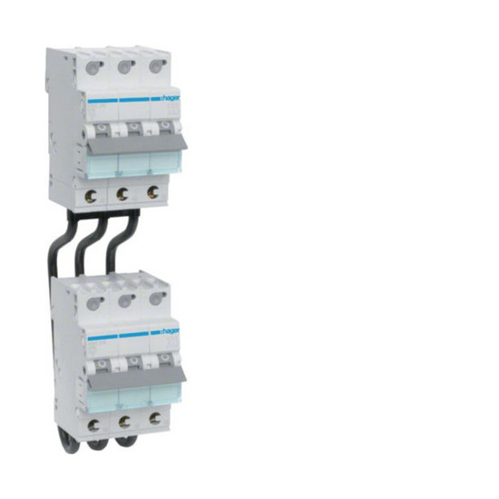 Hager KC325 Verbindungsbrücke, 3 polig, Stiftanschluss, Phase, Länge 125mm