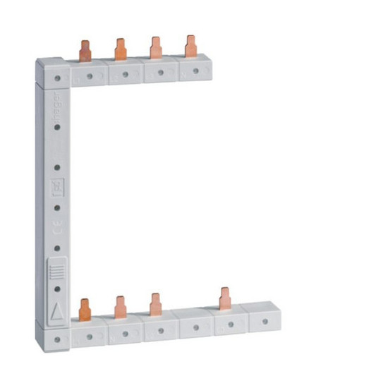 Hager KCF863L Phasenschiene senkrecht 63A links L1L2L3N zu L1N-L2N-L3N 125mm 2-reihig