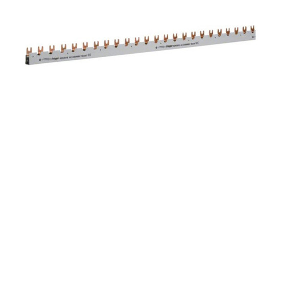 Hager KDN381B Phasenschiene 3 polig mit Hilfsschalter, Gabelanschluss 16mm² 80A 39 Module