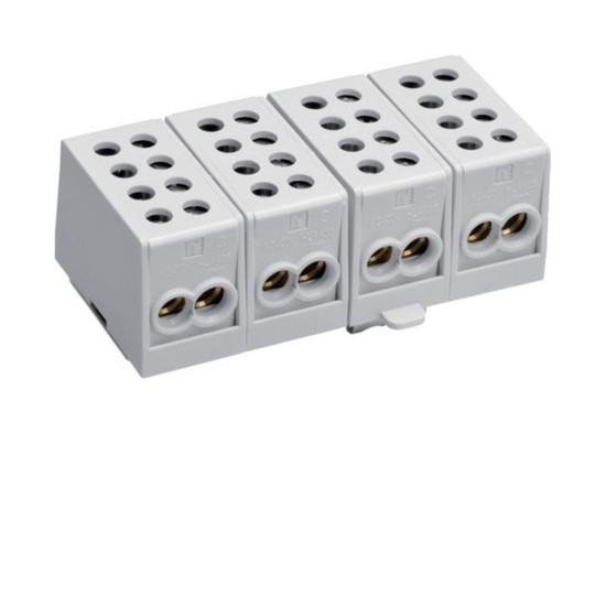 Hager KH35A Hauptleitungsabzweigklemme 4polig, 2x35mm²-2x25mm² je Pol, IP20, Farbe: Grau