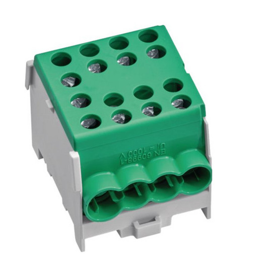 Hager KH35E8 Hauptleitungsabzweigklemme 1polig, 2x35mm²-6x25mm², IP20, Farbe: Grün