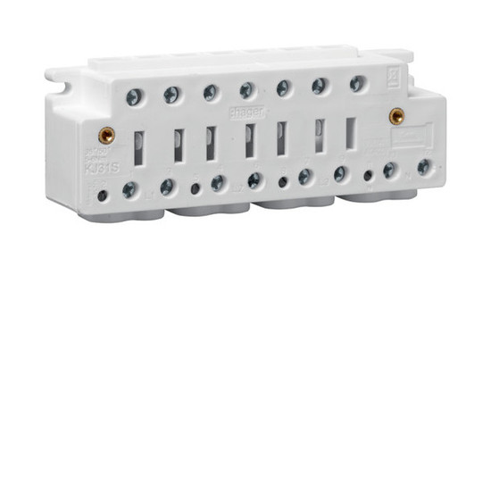 Hager KJ31S Zählersteckklemme, universZ, Drehstrom 100 A, mit Abdeckung