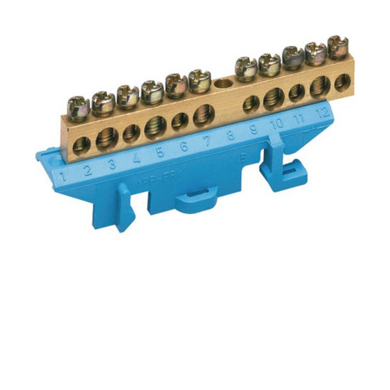 Hager KM11N Messingklemme, NZ-Zählertafel, N, 11 Klemmstellen