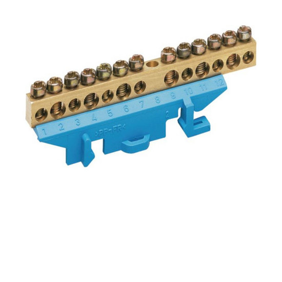 Hager KM13N Messingklemme, NZ-Zählertafel, N, 13 Klemmstellen