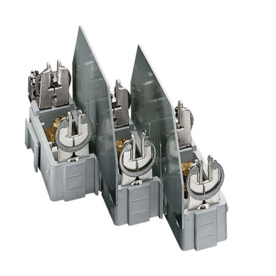 Hager L00M Sicherungsunterteil NH00 3x125A, 3fach Abgang je Pol, mit Buchsenklemme 3x16mm²