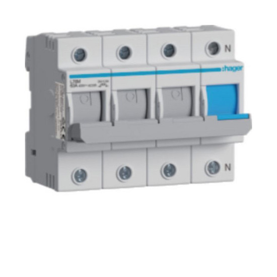 Hager L76M Lasttrennschalter für Sicherungen D02 E18 63A AC400V 3poligN Hutschiene
