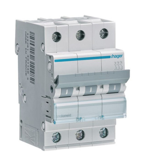 Hager MCN350 Leitungsschutzschalter 3 polig 6kA C-Charakteristik 50A 3 Module