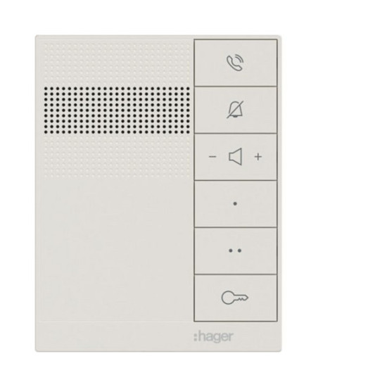 Hager RTQ620X Innenstation audio, IP über 2-Draht, Freisprechen, intercom speak, weiß