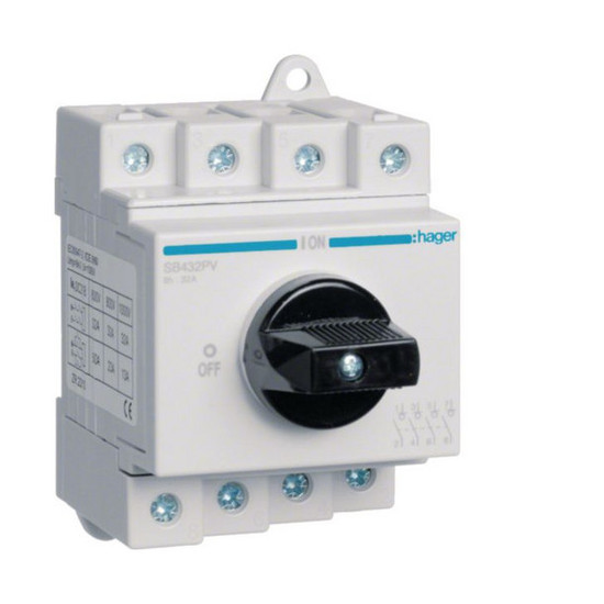 Hager SB432PV Ausschalter DC 4-polig 1000V 32A