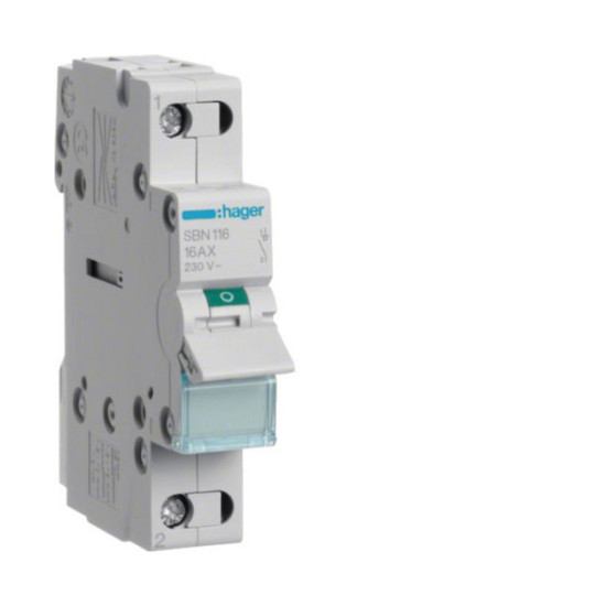 Hager SBN116 Ausschalter 16A 1 Schließer 230V AC 1PLE