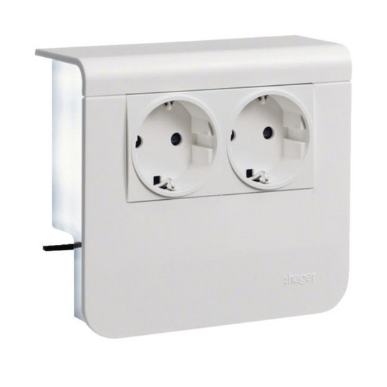 Hager SL200559009016 Geräteträger Std 2-fach vorverdrahtet Steckklemmen zu SL20x55mm verkehrsweiß