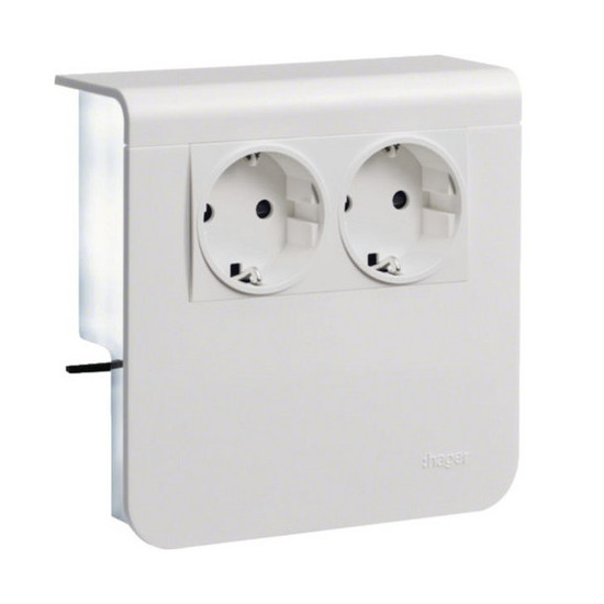 Hager SL200809009016 Geräteträger Std 2-fach vorverdrahtet Steckklemmen zu SL 20x80mm verkehrsweiß