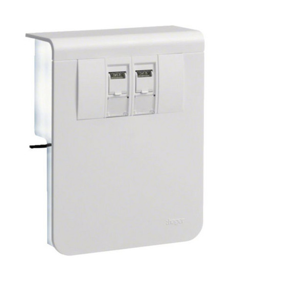 Hager SL201159079016 Geräteträger Datenanschluss 2xCat.6A zu SL 20x115mm verkehrsweiß