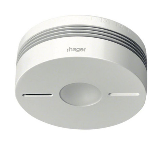 Hager TG551A Funk-Dualwarnmelder Komfort Q, IR- Alarmstopp, weiß
