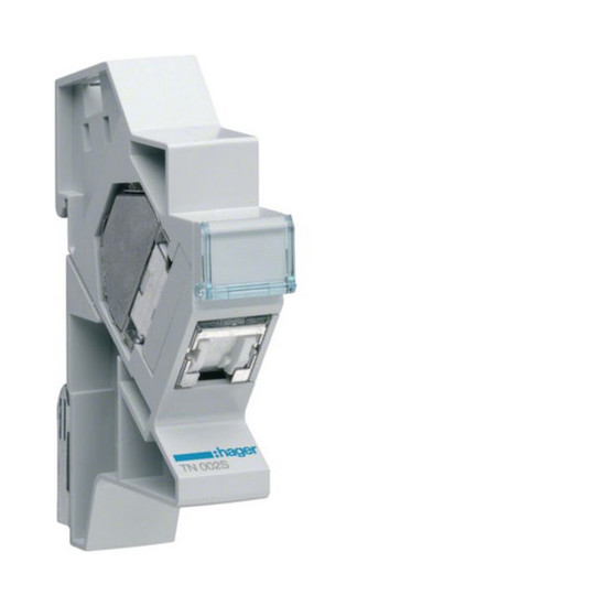 Hager TN002S Patchmodul RJ45 CAT6 STP für Hutschienenmontage