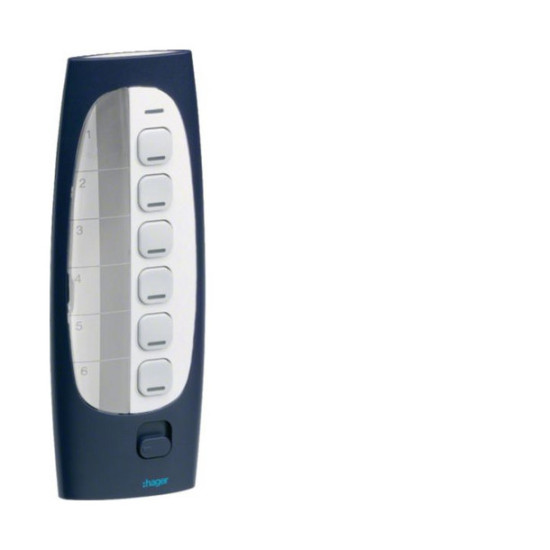 Hager TU418 Funkfernbedienung, KNX, 7 Tasten, 18 Kanäle