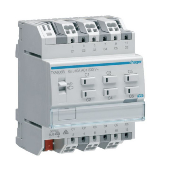 Hager TXA606B Schalt-/Jalousieaktor 6/3-fach KNX easy, 10A