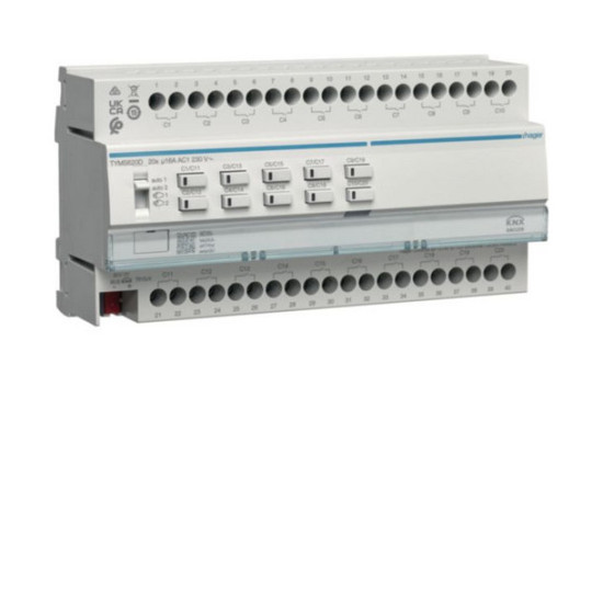 Hager TYMS620D Schalt-/Jalousieaktor 20/10fach KNX Secure, 16A, C-Last