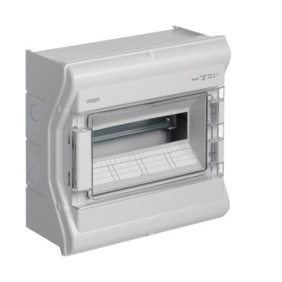 Hager VE112PN Kleinverteiler, vector, APV, IP65, 12PLE, UV-stabil, m. metr. Leitungseinführung